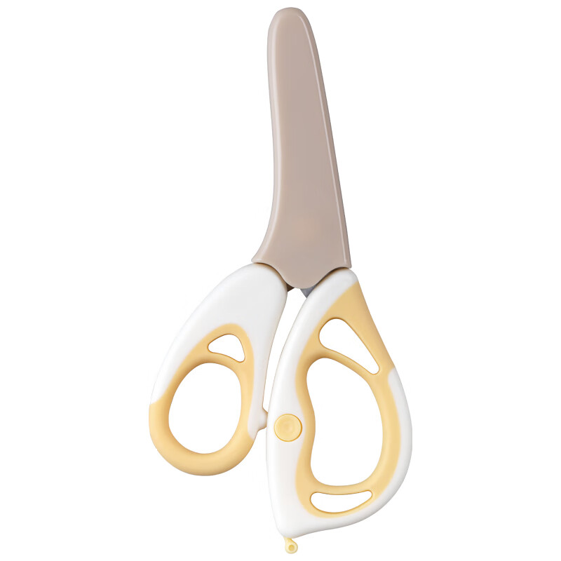Stainless steel non-staple food scissors baby special meat cutting baby knife tool set KGF01AP10 light yellow