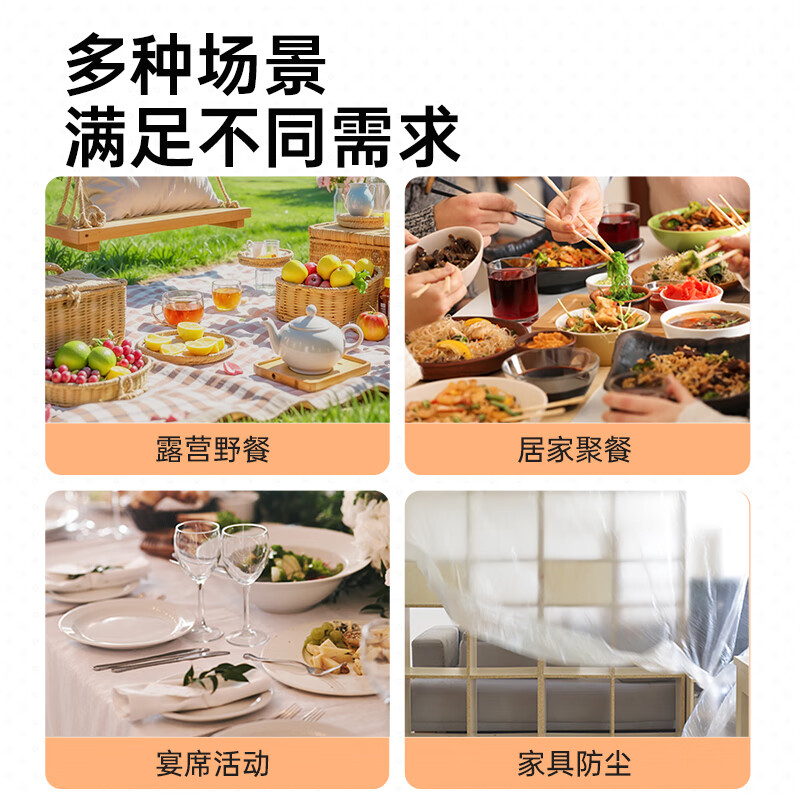 Cui Dahuang disposable tablecloth bundle mouth tablecloth 1.6 meters square round tablecloth 8 placemats household picnic waterproof tablecloth
