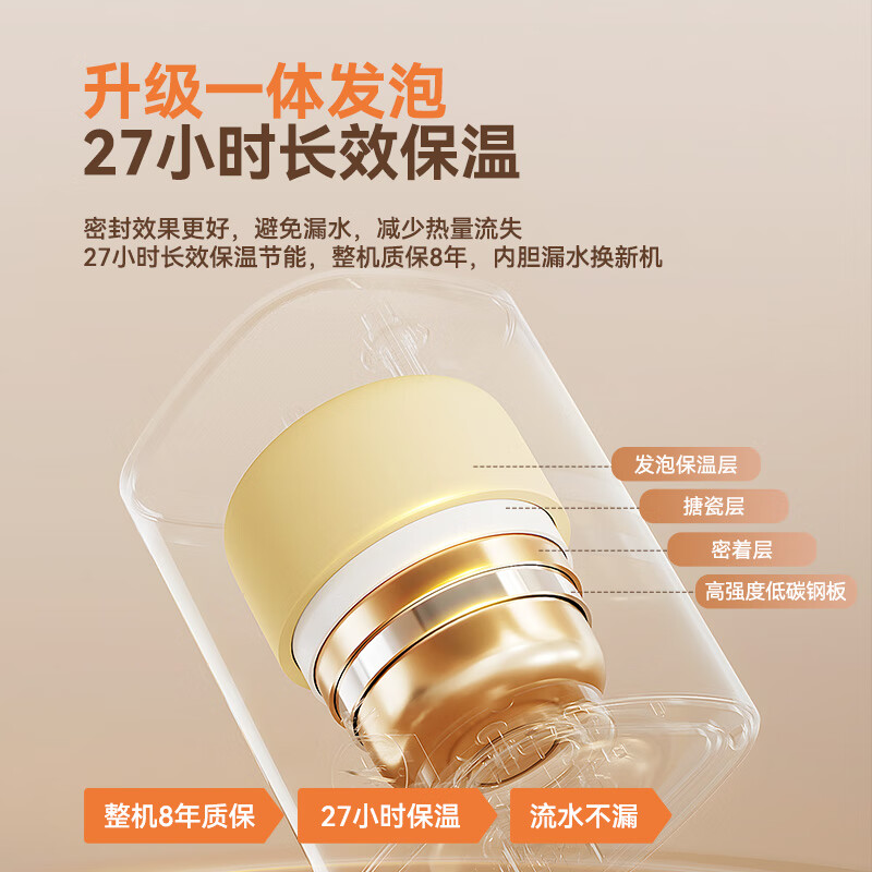 Meiling 8-year warranty 7.5-liter small kitchen treasure household electric water heater 2100W continuous hot water 57-liter first-class energy efficiency national subsidy 20% patented electric wall MD-175R