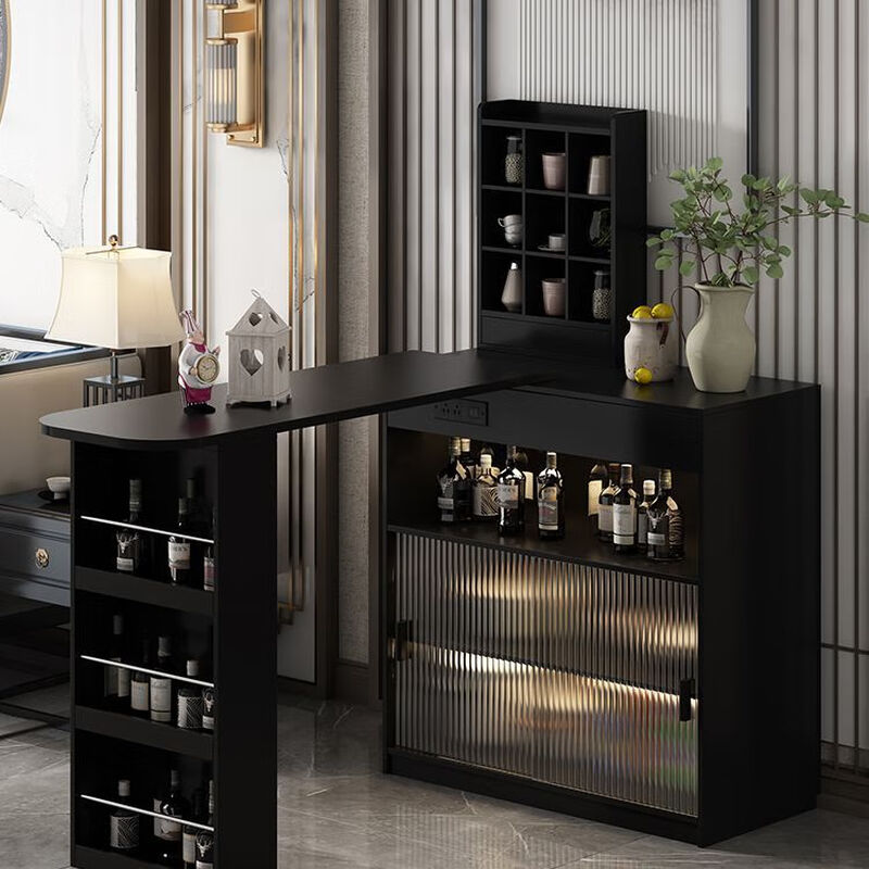Mikeyou bar counter black cream style home island dining table living room balcony partition cabinet sofa side cabinet small apartment sideboard installation included light luxury black bar counter