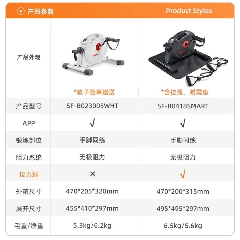 SUNNY exercise bike home mini upper and lower limb training hand and foot exercise bicycle leg indoor fitness equipment for the elderly Zhilian APP | infinite resistance | simple installation Jingyun Sufa