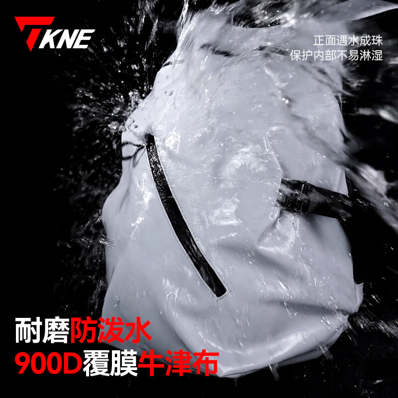 TKNE Helmet Bag Motorcycle Riding Backpack Motorcycle Touring Large Capacity Rider Bag Gray White Suitable for 90% of Helmets