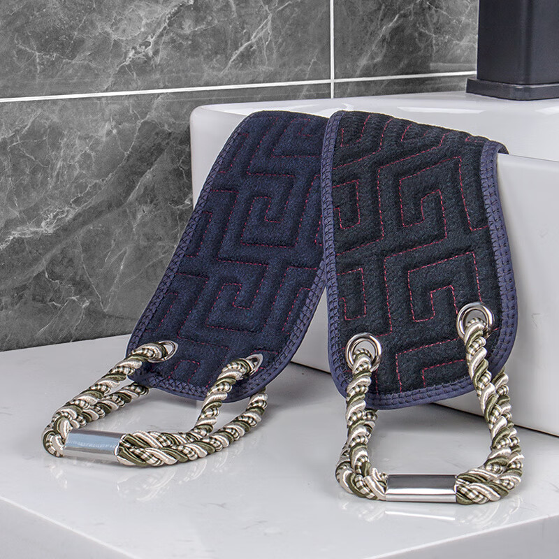 Kuiying (kuiying) men's special bath towel, bath towel, powerful mud rub artifact, household coarse sand long strip back wiping shower gloves for women, black 1 pack, widened and thickened, thick and fine double sand