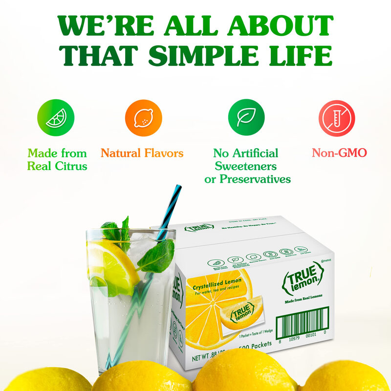 True Citrus Sugar-Free Instant Lemon Juice Powder 0.03 oz 500 Pack