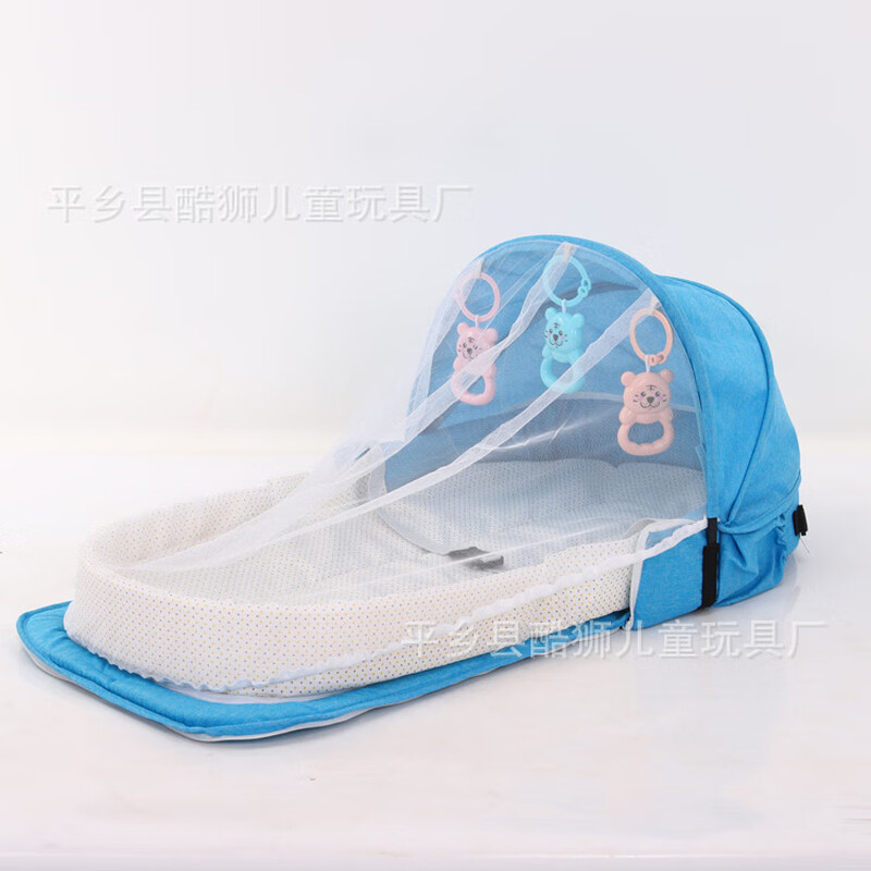 Portable crib multi-functional travel anti-mosquito isolation bed baby folding bed removable bed-in-bed backpack gray backpack