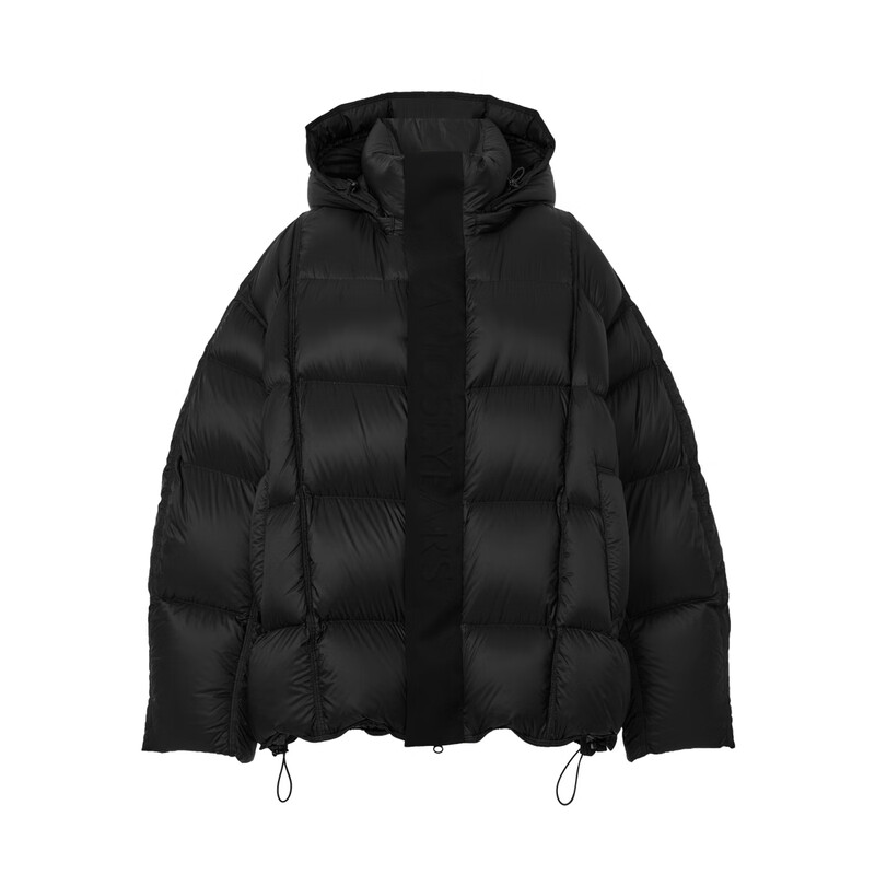 Ainos Estee Shopping Mall Same Style 2025 Winter New Commuting Stand Collar Hooded Profile White Duck Down Jacket 41110043 Black S