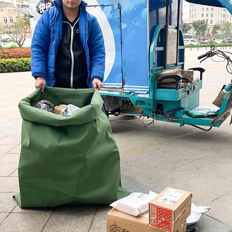 Moving woven bag logistics turnover sorting collection sack Army green canvas 75cm*120cm Army green canvas 75cm*120cm