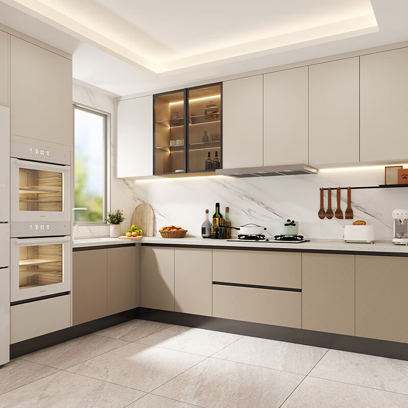 He Jiagong's integrated cabinet customization for modern home kitchen cabinets and stove integrated decoration 9999 collection customization gold 9999 yuan / 7 meters cabinet + smoke stove package, please contact customer service for customization gold details