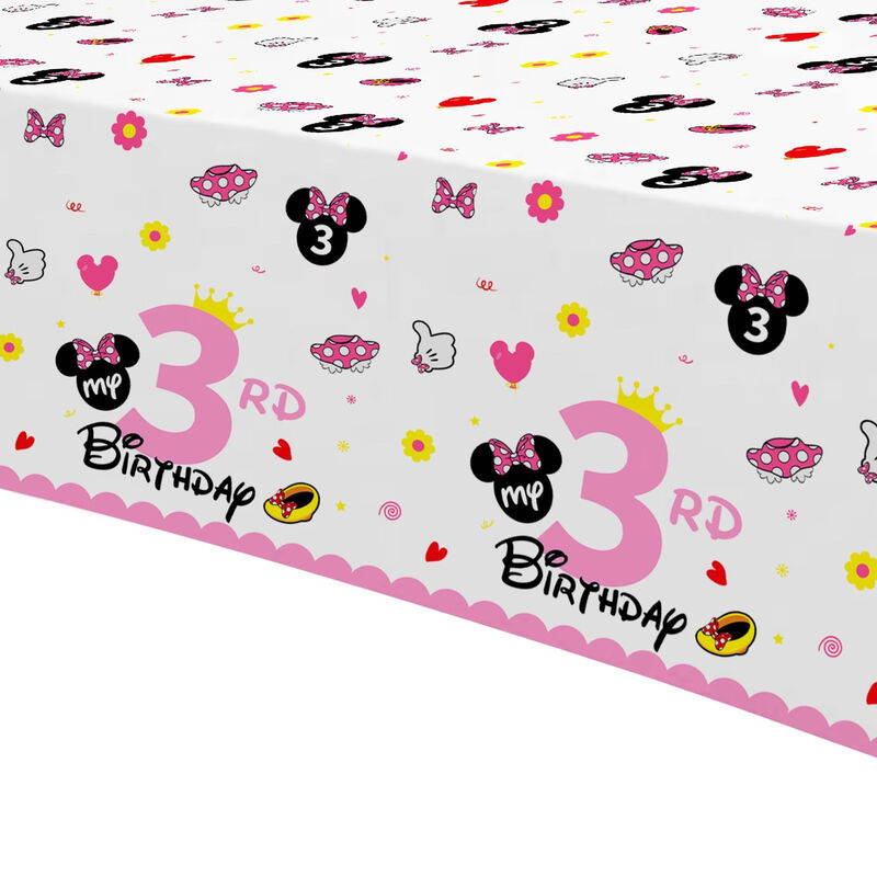 Fantasy disposable plastic tablecloth cartoon graduation season rectangular children's birthday party camping layout tablecloth thickened PE three random sheets (137cm*274cm)