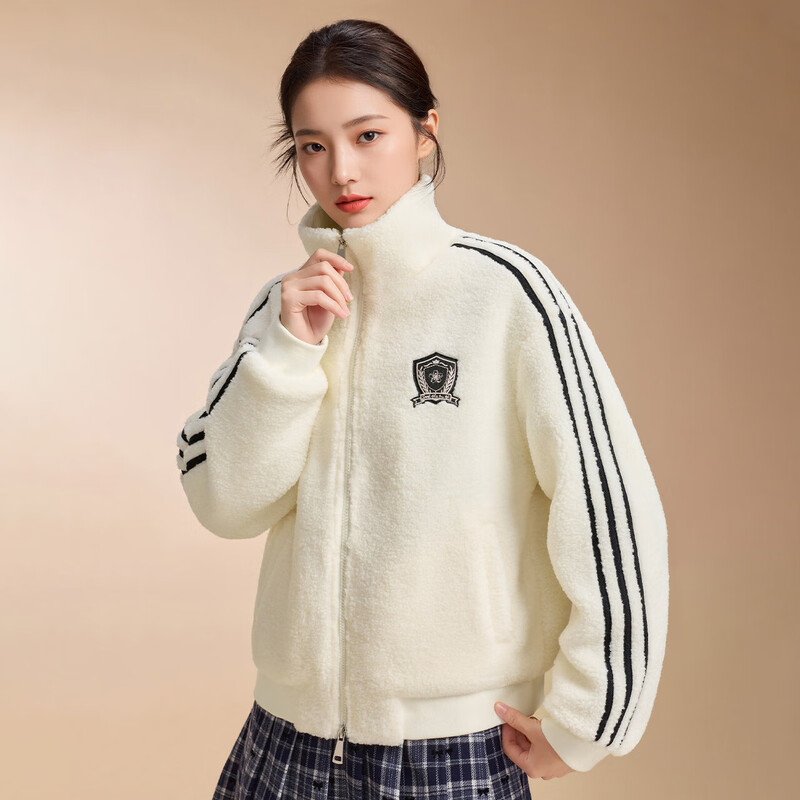 IEF/Aiyifu 2025 winter imitation sherpa short coat for women casual girl childish age-reducing plush top