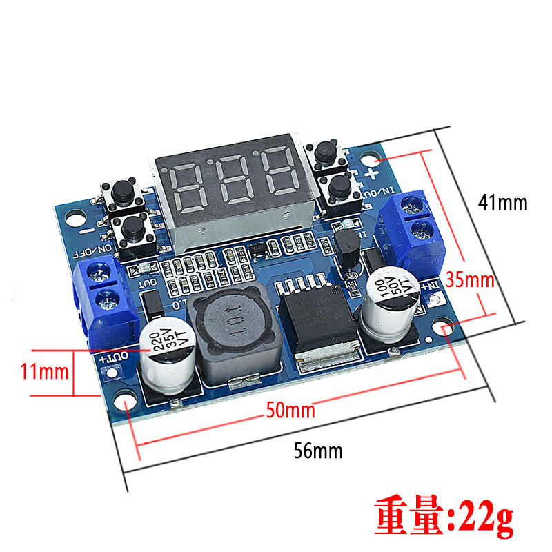 LM2596S DC-DC adjustable regulated power supply module LM2596 regulated voltage step-down module with digital display voltmeter display LM2596S DC-DC adjustable voltage step-down module