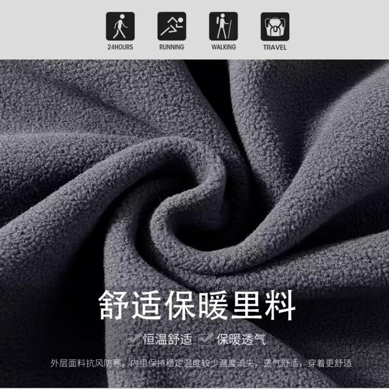 JASONWOOD men's high-end brand jacket polar fleece double-sided plus velvet 2025 autumn and winter new middle-aged warm casual jacket high-end gray (double-sided) recommended to go up one size thickened famous brand men 2XL recommended 150-165 pounds