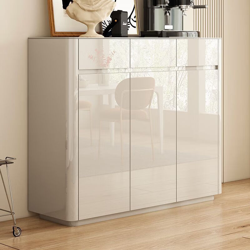 Sideboard, cream-style kitchen cabinet, wall-mounted integrated low cabinet, wine cabinet, storage cabinet, multi-functional large-capacity storage cabinet, sideboard, environmentally friendly board, length 82CM