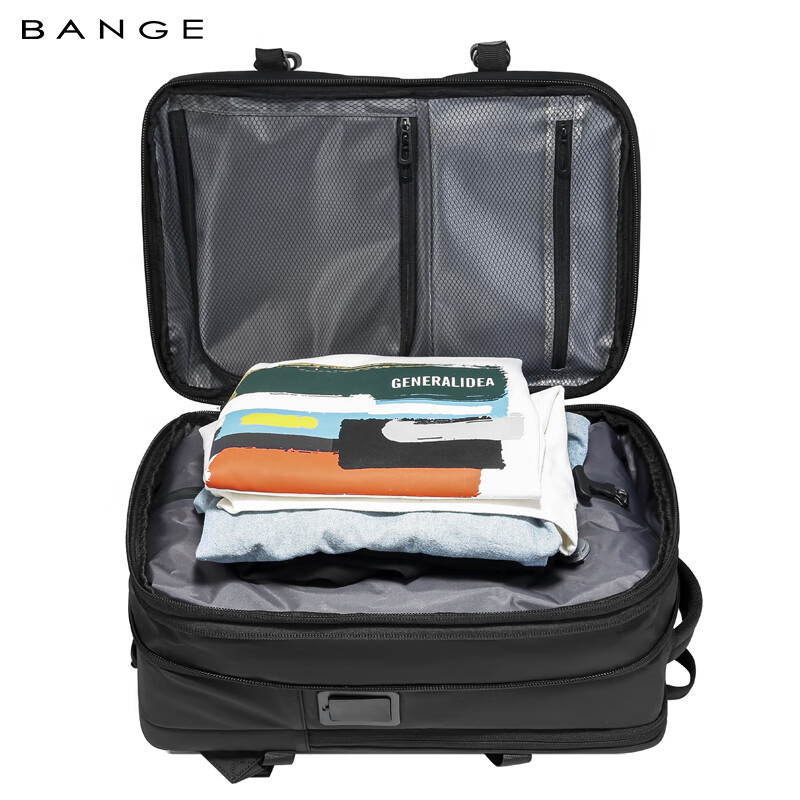 Bange airback one-click automatic vacuum compression backpack large capacity travel men's computer bag 3028-1 black