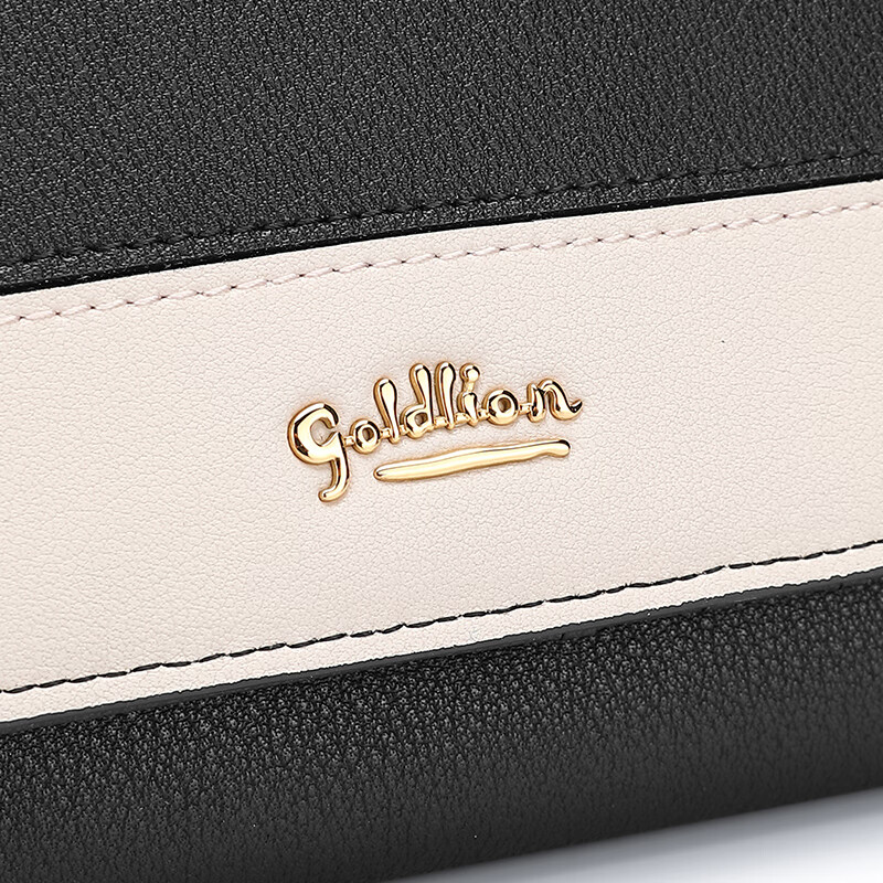 Goldlion Wallet Women's Versatile Wallet Fashion Contrasting Color Multi-Card Slot Wallet Gift Box New Year's Gift