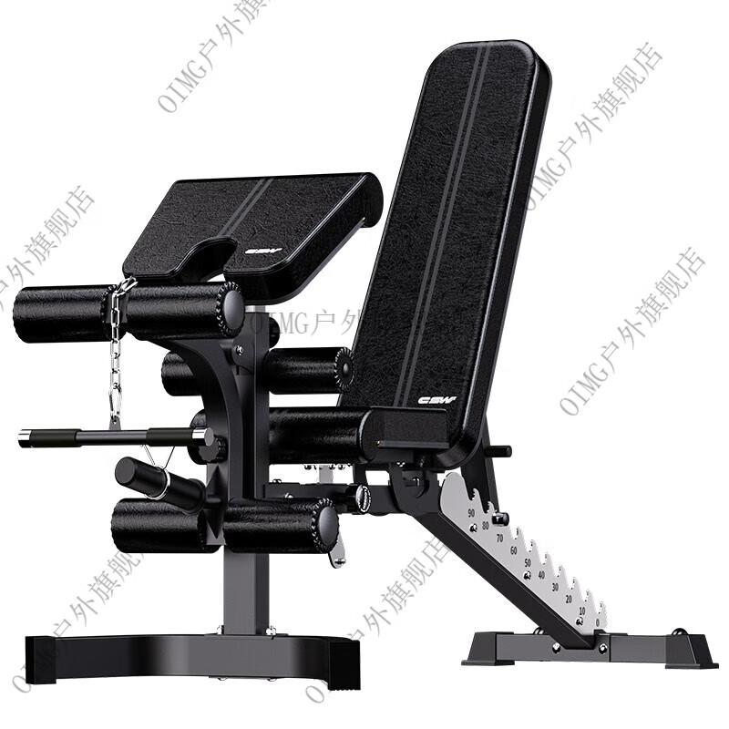 OIMG dumbbell bench commercial gym bench press training bench multi-functional fitness chair home sports equipment 9000RT dumbbell bench black (excluding bell plates)