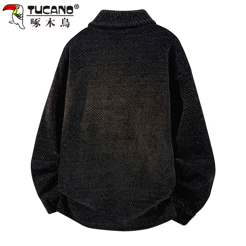 Woodpecker (TUCANO) coat men's autumn and winter jacket loose casual lapel texture small fragrance cardigan men's dark gray XL