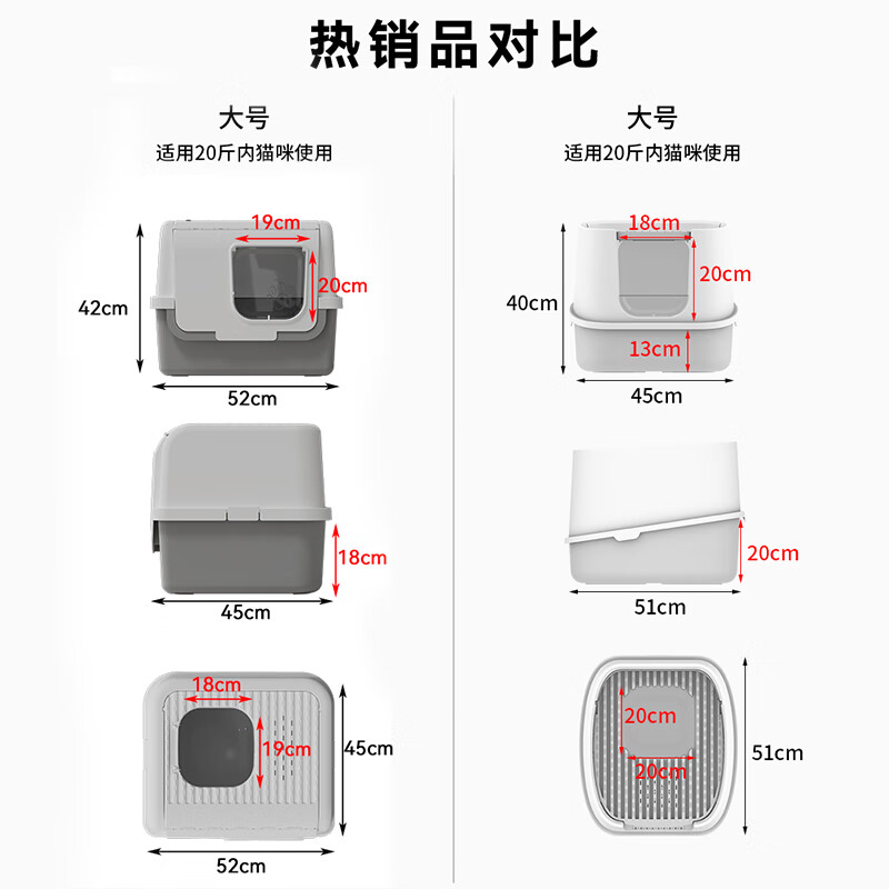 Leyoupai extra-large cat litter box fully enclosed flip-up anti-splash kitten cat litter box cat litter box cat litter box cat toilet milk yellow