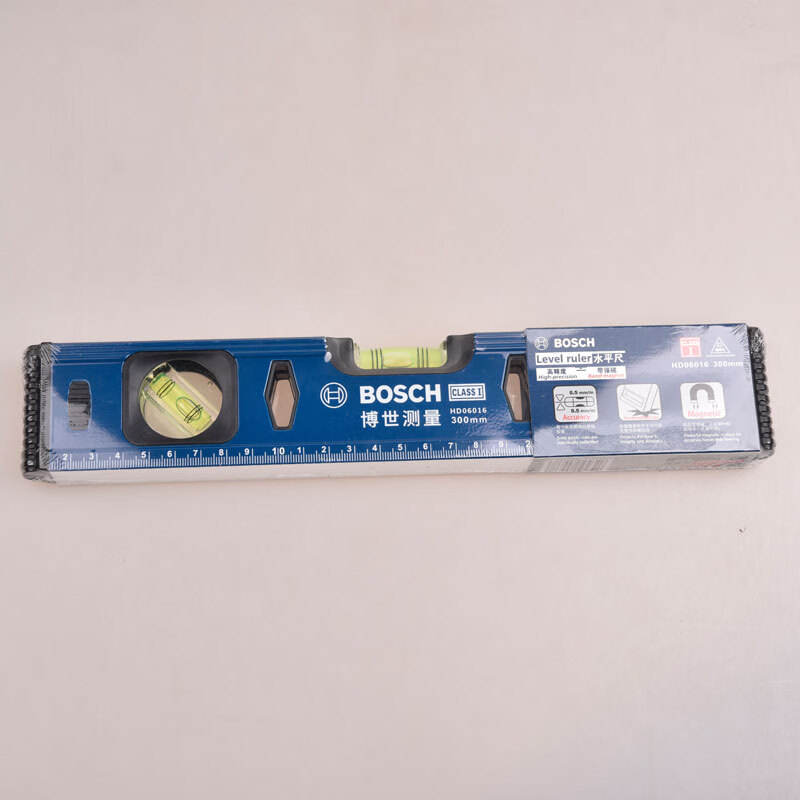 Bosch (BOSCH) level 300mm thickened aluminum profile high-precision bottom magnetic level mini portable measuring instrument level 300mm magnetic HD06016