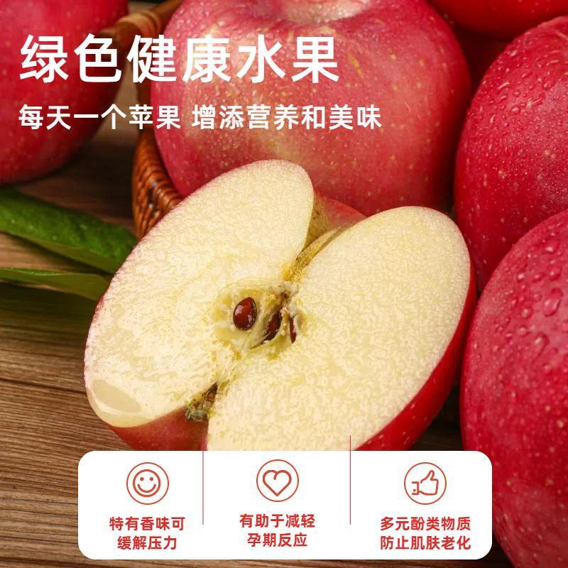 Jingning Apple Gansu Red Fuji Apple Fruit Fresh Seasonal Pick Whole Box Pregnant Women Fruit Ping An Fruit 7 Jin Hand-Selected Large Fruit 80-90mm 12 Pieces Net Weight 6 Jin