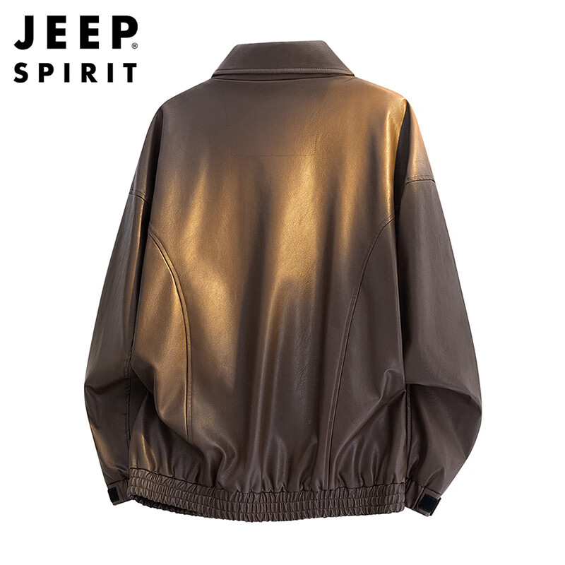 JEEP SPIRIT Jeep leather jacket men's motorcycle jacket men's autumn and winter high-end casual American fashion brand top clothes