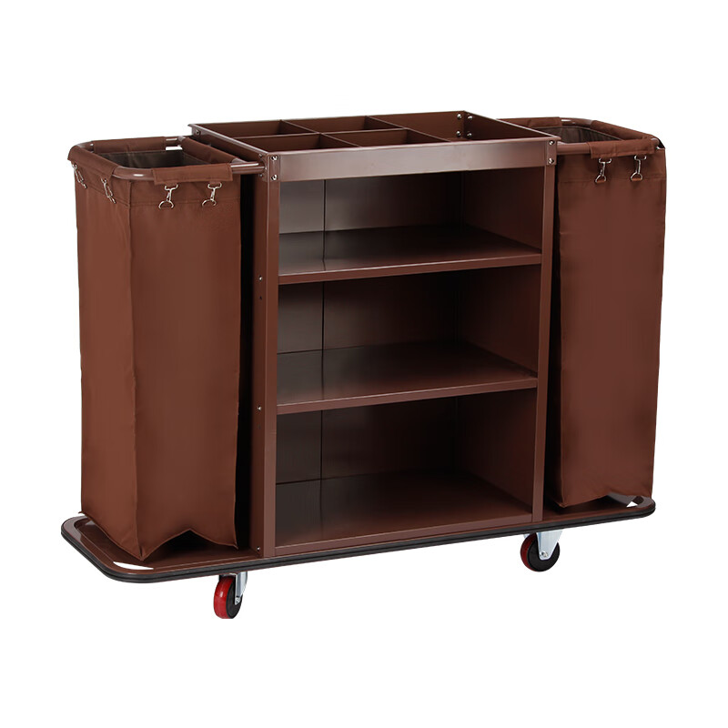 Refresh love stainless steel linen cart hotel room service cart bilateral work cart room entrance cart hotel cleaning cart storage push disassembly conical ten-tube linen cart (free shipping) carpet silent wheel