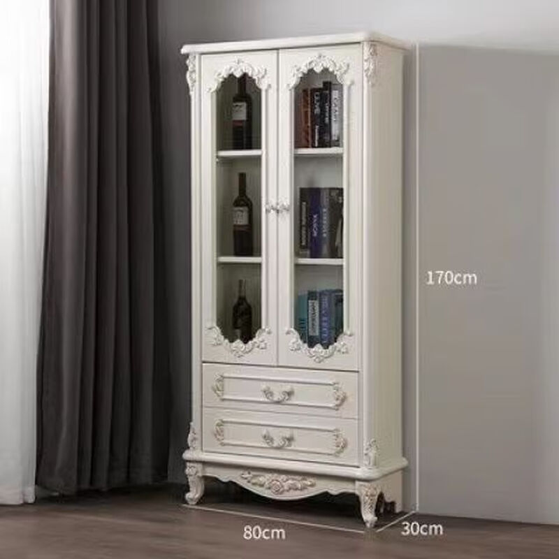 European home bar wine cabinet multi-functional modern kitchen living room sideboard French new solid wood side cabinet one door and one drawer without light