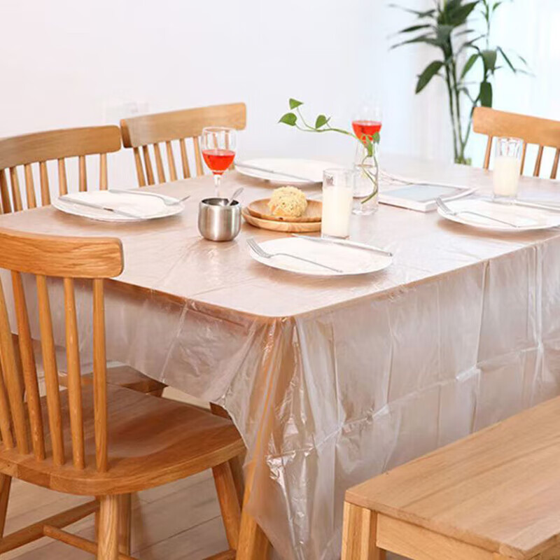 Jie Neng disposable tablecloth tablecloth dining table camping waterproof oil thick and not easy to break single extraction red 1.8m*1.8m 1 pack of 10 pieces