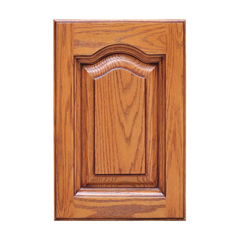 Red oak log solid wood wardrobe door panel customization new Chinese style European style flat door open lacquer cabinet door customization whole house intention money