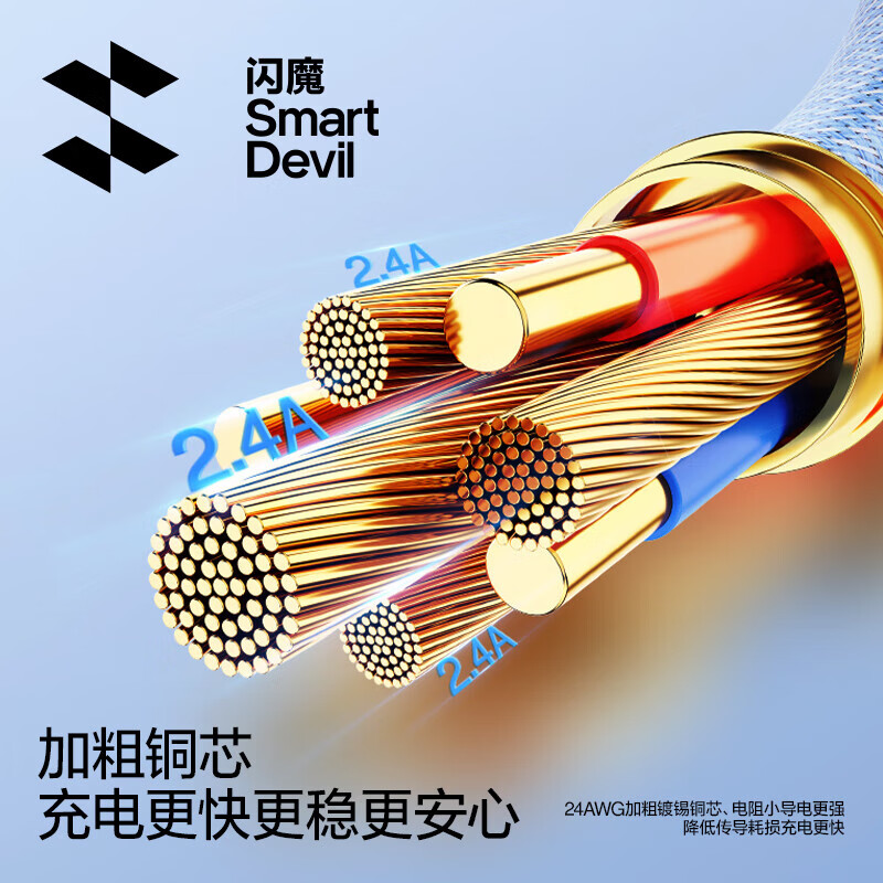 Flash Magic Apple data cable 2.4A fast charging charging cable suitable for iPhone14/13/12Pro/11Pro/XR mobile phone charger cable 1.2 meters black