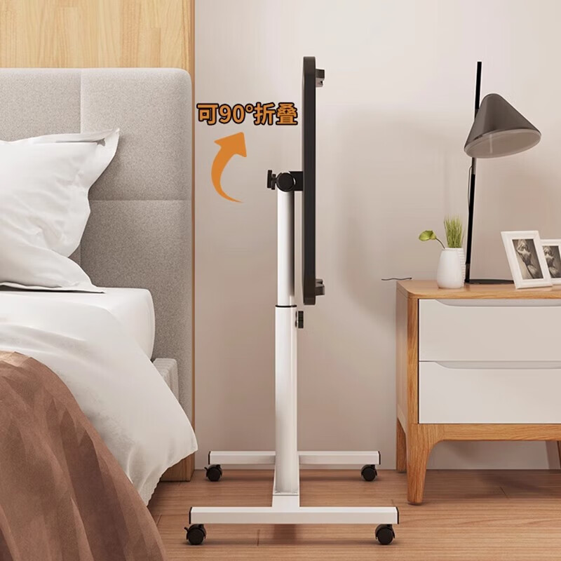 Movable side table coffee table bedroom bedside computer desk storage rack living room sofa home liftable small table lift folding bedside table warm white - universal wheel