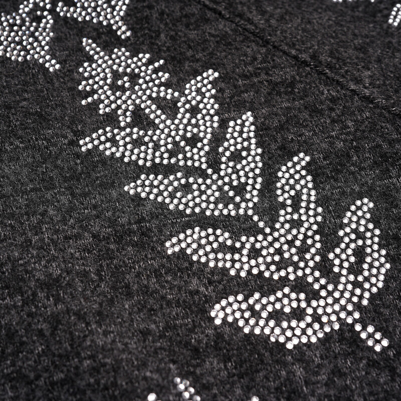 TCH hooded suit for women 25 years autumn and winter hot diamond fur collar simple style slimming temperament luxury style elegant style two-piece set gray L