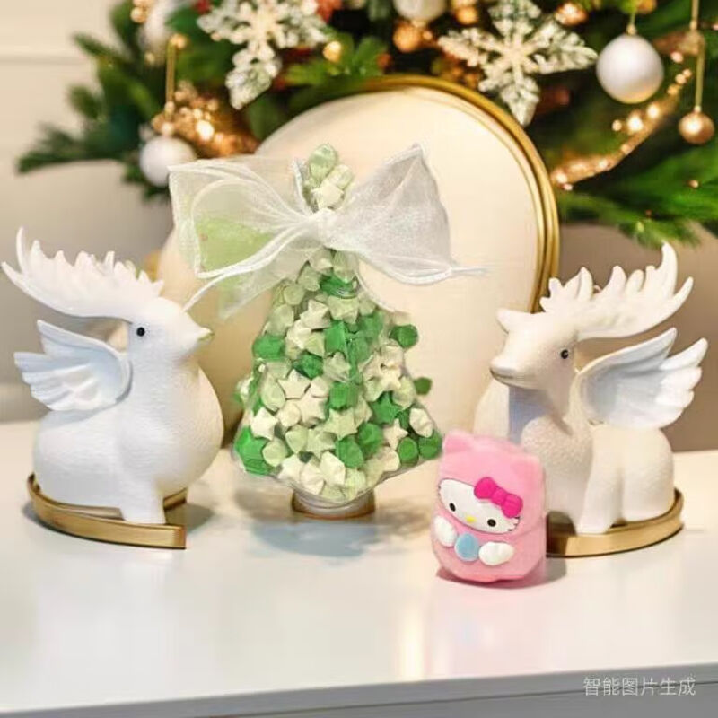 New Year Creative Glass Wishing Bottle Ocean Bottle Lucky Star Bottle Drift Bottle Rainbow Bottle Transparent Shell Bottle Student Gift Christmas Tree Wishing Bottle-Plastic Style Set