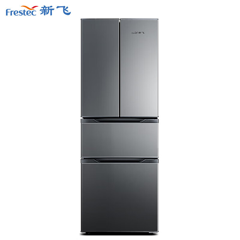 Xinfei (Frestec) French cross four-door refrigerator for home use ultra-thin and ultra-narrow embedded large capacity power-saving silent trade-in delivery to home 280 liters gray French 56CM ultra-thin middle door soft frozen