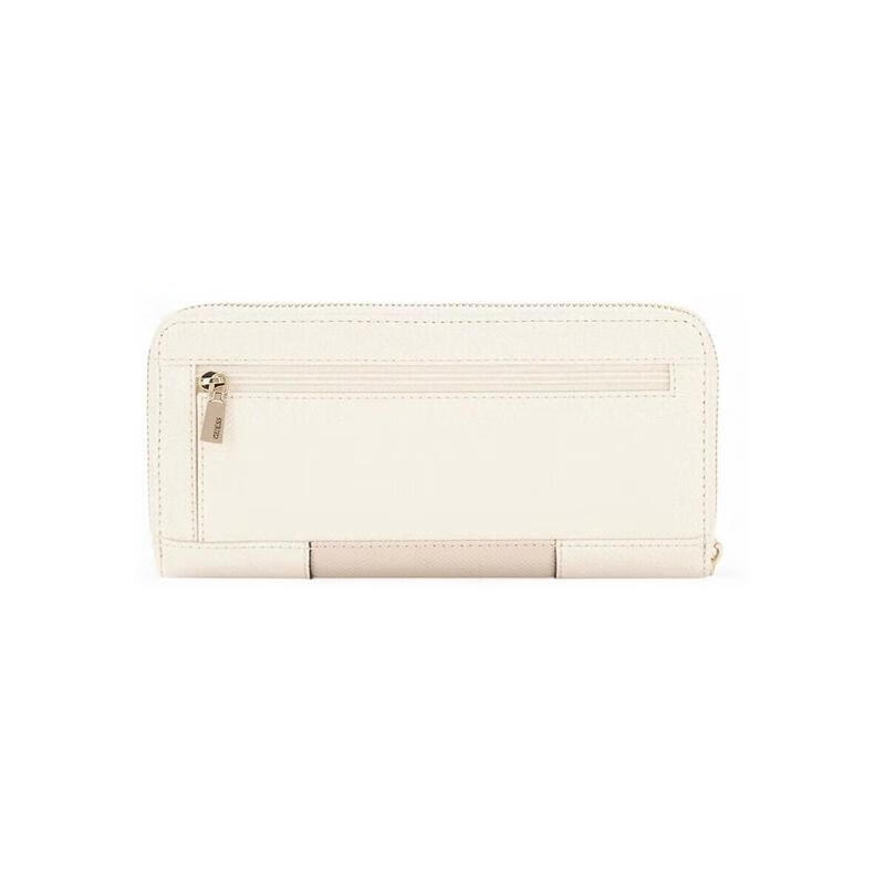 GUESS women's wallet with multiple card slots, zipper closure, ID storage, cash compartment, off-white White ONE SIZE