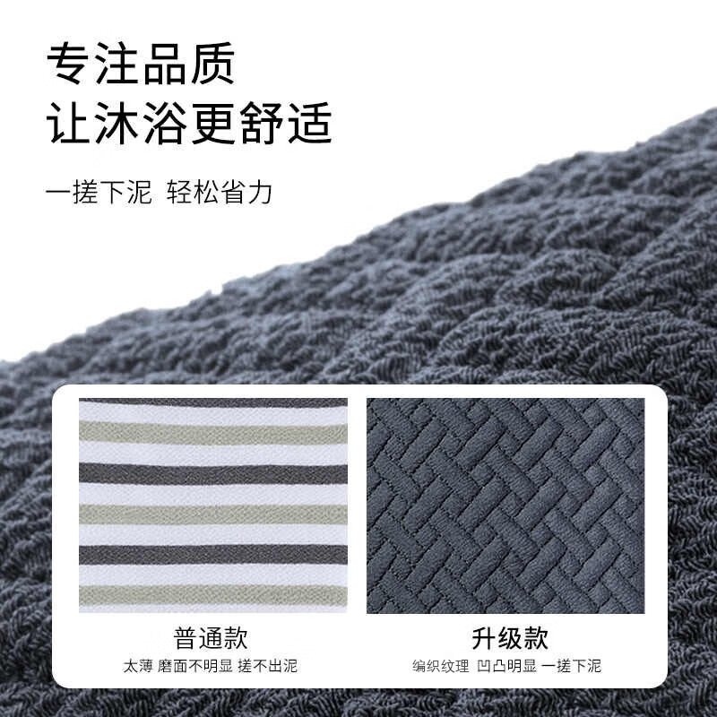 KDISV German bath towel, men's special artifact, strong back rub without asking anyone to rub the back, mud pull back strip under bath, bath towel + back rub strip, black