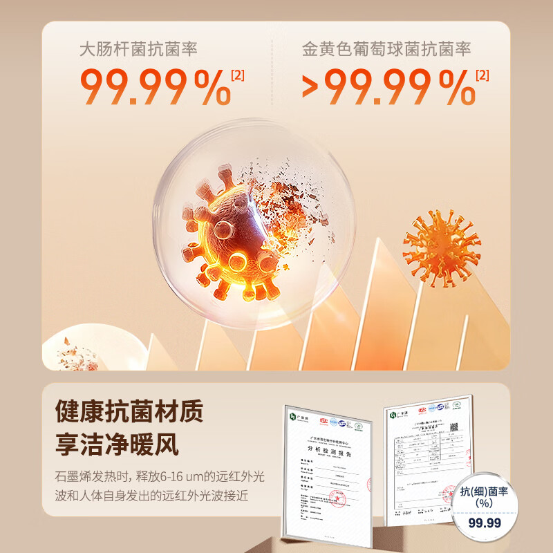 Panasonic Nuanxiaobai graphene baseboard heater home remote control large area electric heater bathroom waterproof dryer electric heater energy-saving fast heating fan DS-A2164CW