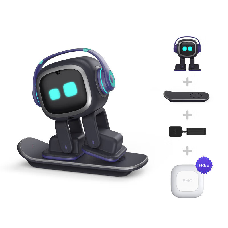 LIVING.AIemo intelligent robot aibi desktop electronic pet AI voice interactive emotional robot living white EMO home station set (purchased products are not returnable)