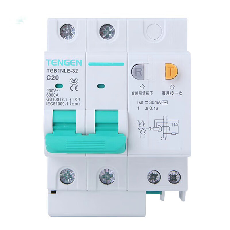 Tianzheng air switch with leakage protector TGB1NLE household circuit breaker 220 leakage protection air conditioner 2P32a63a 100A 1P+N