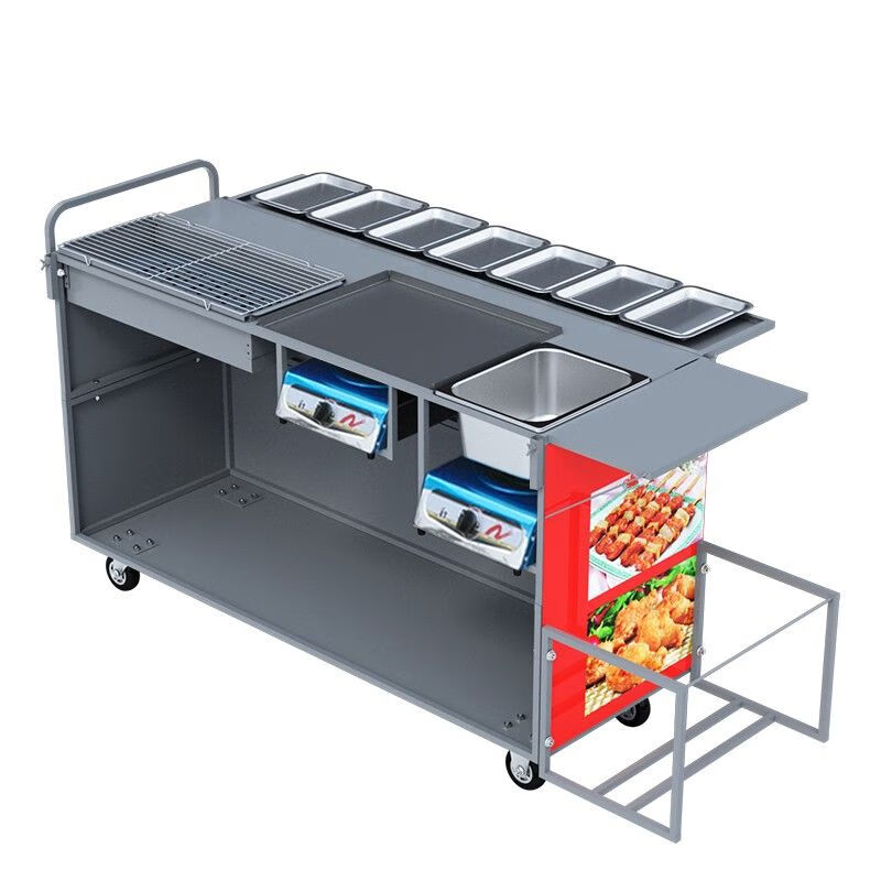 Teruiside commercial barbecue truck, frying pan, Teppanyaki, mobile street stall, mobile oven stall, roadside stall snack truck, rice flour + millet flour vehicle