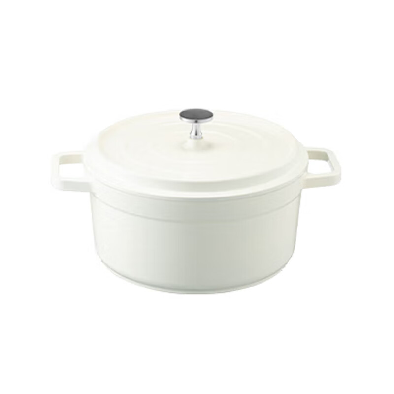 Made in Tokyo, ceramic light enamel pot, soup pot, stew pot, low pressure cooking seafood pot, soup pot, housewarming gift, 20cm white