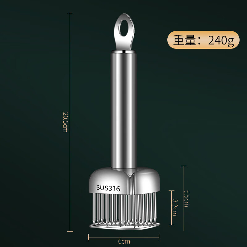 JCZS German brand kitchen meat loosening needle 316 stainless steel steak meat piercer pork chop tendon breaker needle meat hammer tenderizer select 316 stainless steel meat loosening needle