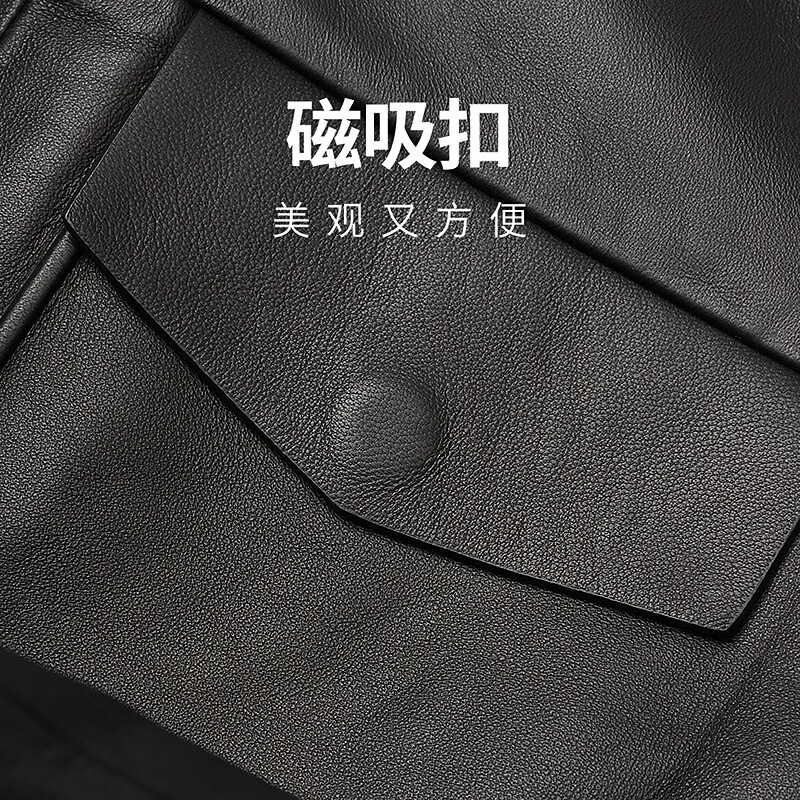 Cabin celebrity style sheepskin leather jacket men's new workwear lapel leather jacket