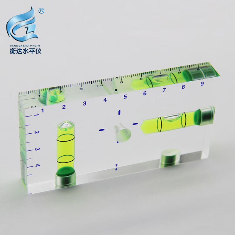 Fully transparent 9513T type two-way integrated small household level bubble level bubble level 75mm T non-magnetic green water