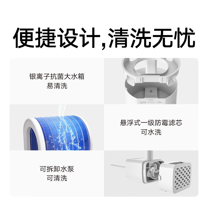 Mijia Xiaomi Air Humidifier Maternal and Infant Grade Certified Fog-Free Humidifier 3-1200 Bedroom Large Capacity Home Use for Infants and Pregnant Women 1200ml/h CJSJSQ03XY