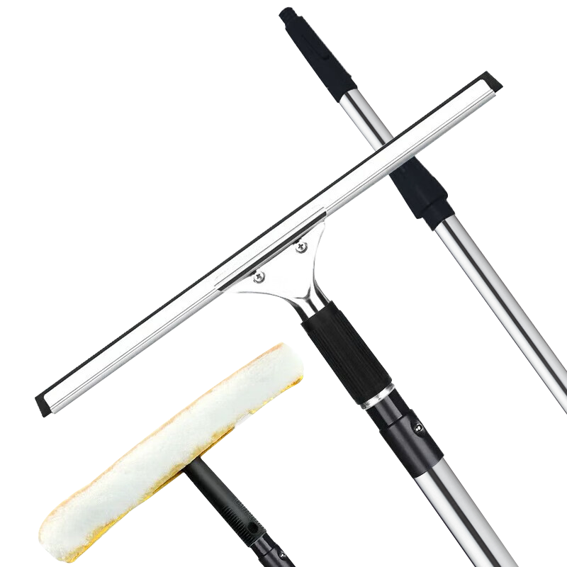 Fuximu glass wiper window cleaning tool extended stainless steel pole multi-functional glass cleaning tool 2.4 meters stainless steel pole