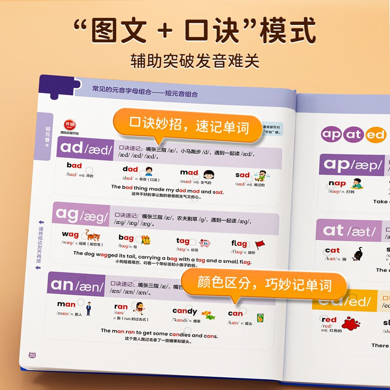 Children's Joy Phonics Shorthand Word Sound Book English Phonics Finger Reading Audiobook International Phonetic Alphabet Quick Phonics Training Game Audiobook English Words English Short Sentences Phonics Learning for the Start of School Season Winter and Summer Vacation Readings Preview and Review New Year's Day Gifts New Year's Gifts Click Reading Audio Books Audio Books Early Education Sound Books