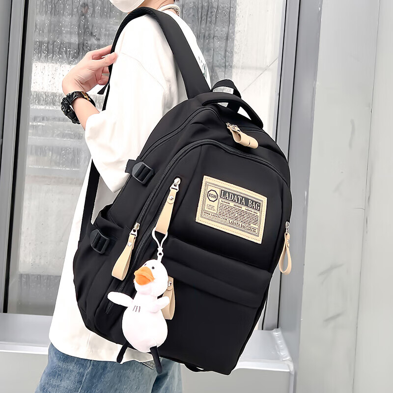 PRUDE school bag junior high school boys reduce burden high school students girls college students large capacity backpack travel backpack black