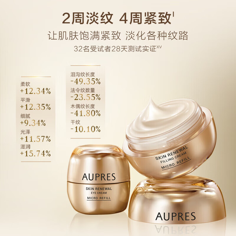 AUPRES Water-Essence Cream Set Zhenyuan Ningshi Skin Care Products Moisturizing Anti-Wrinkle Lifting and Firming New Year's Gift for Girlfriend and Wife Three-piece Set Water-Essence Cream (Moisturizing Type) - Dry Skin