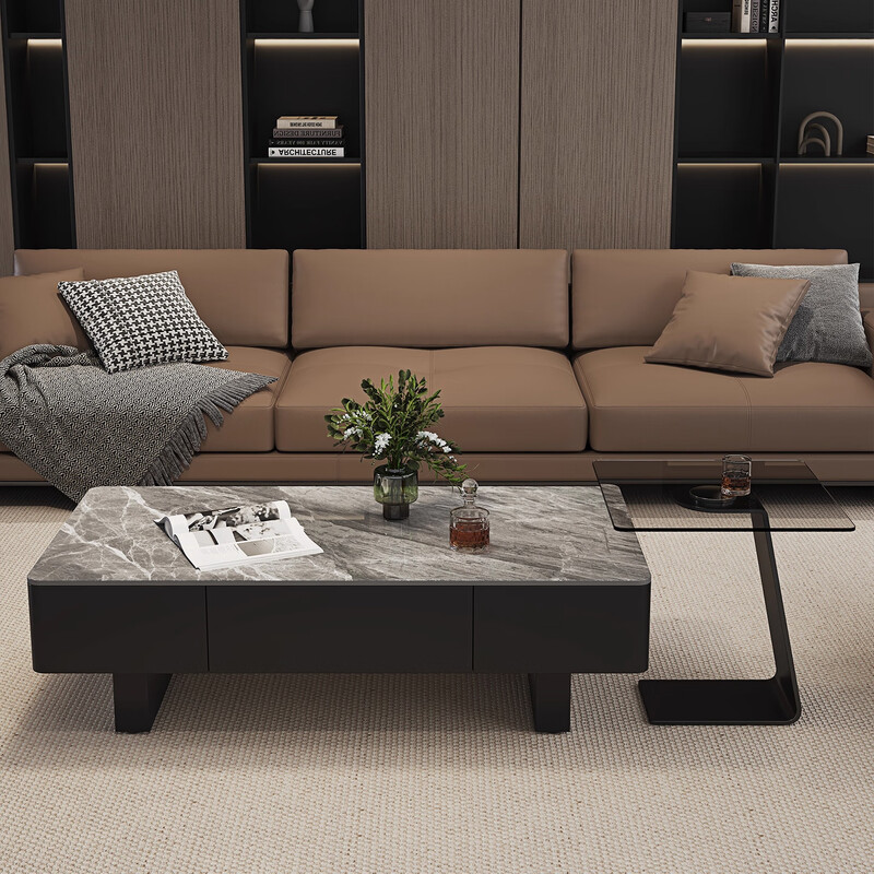 Zhizhi Italian style light luxury slate coffee table living room household small apartment 2026 new high-end coffee table combination coffee table table